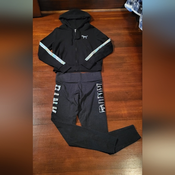 RARE Victoria's Secret Bling Hoodie And Bling Leggings Set (2 Piece) - Picture 11 of 11
